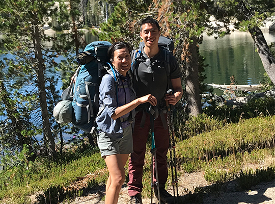 patient backpacking after spine surgery